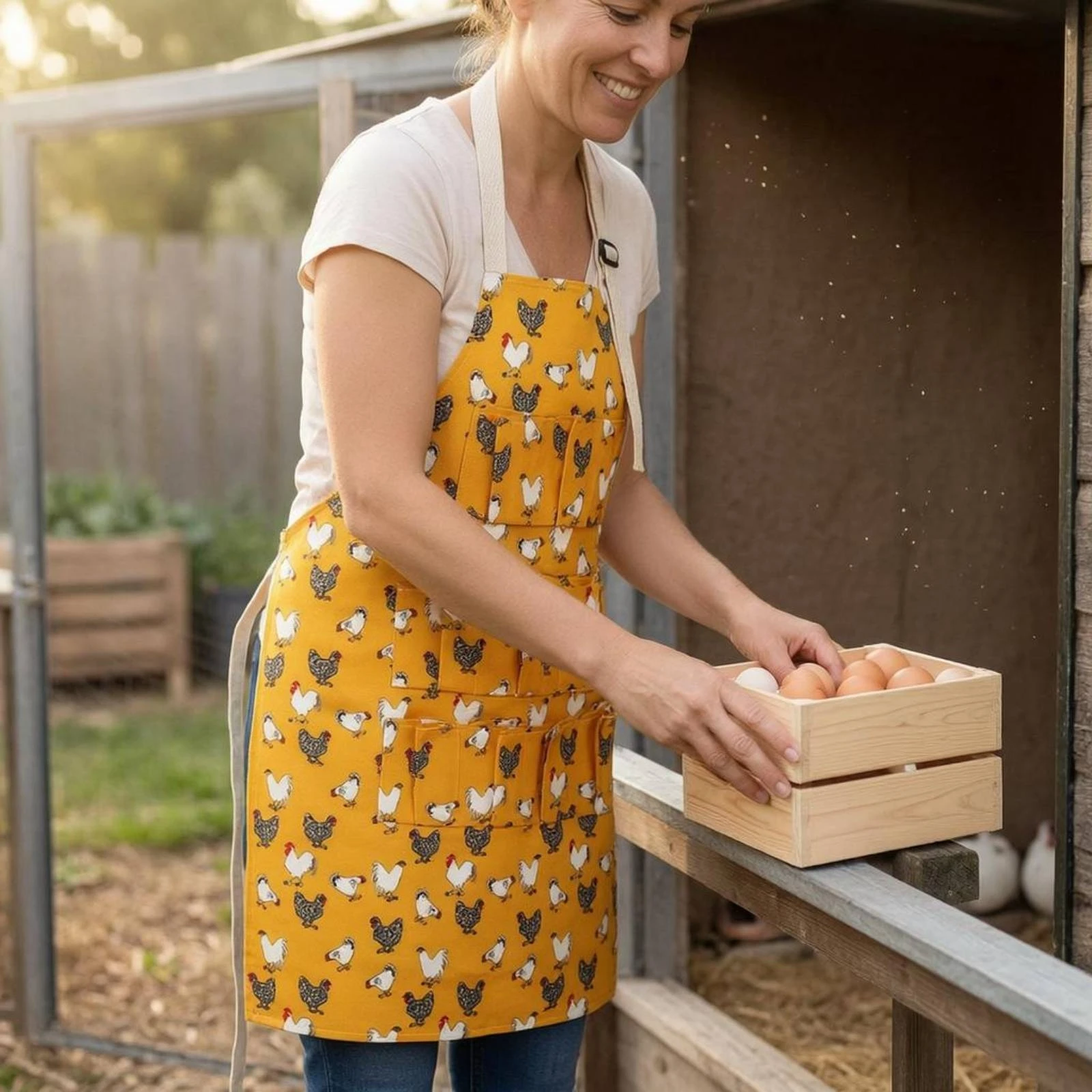 Egg Collecting Apron Adjustable Canvas Egg Apron Homestead Gear Neck Strap Farm Tool Sturdy for Farmers