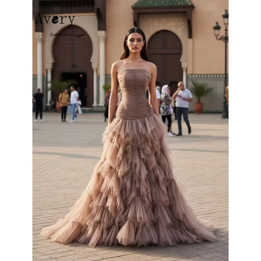 

Avery Custom A-line Tube Top Sleeveless Grab Bar Luxurious Party Dress Elegant Dresses Woman for Evening Party Prom Dress 2026