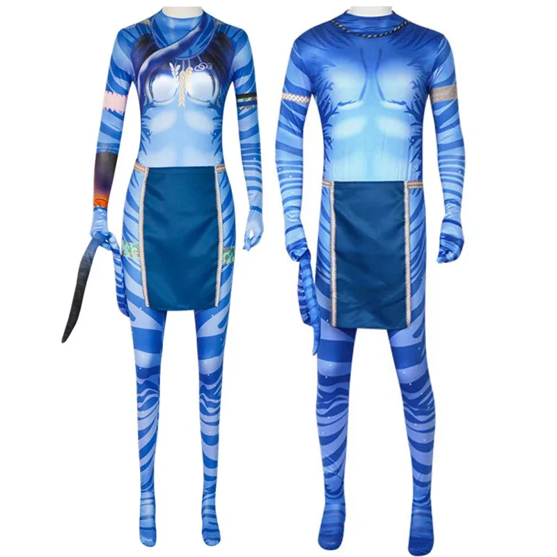 

Cosplay Avatar Costume for Women and Men Alien Jumpsuit Avatar the Way of Water Couple Bobysuit Family Christmas Halloween Party