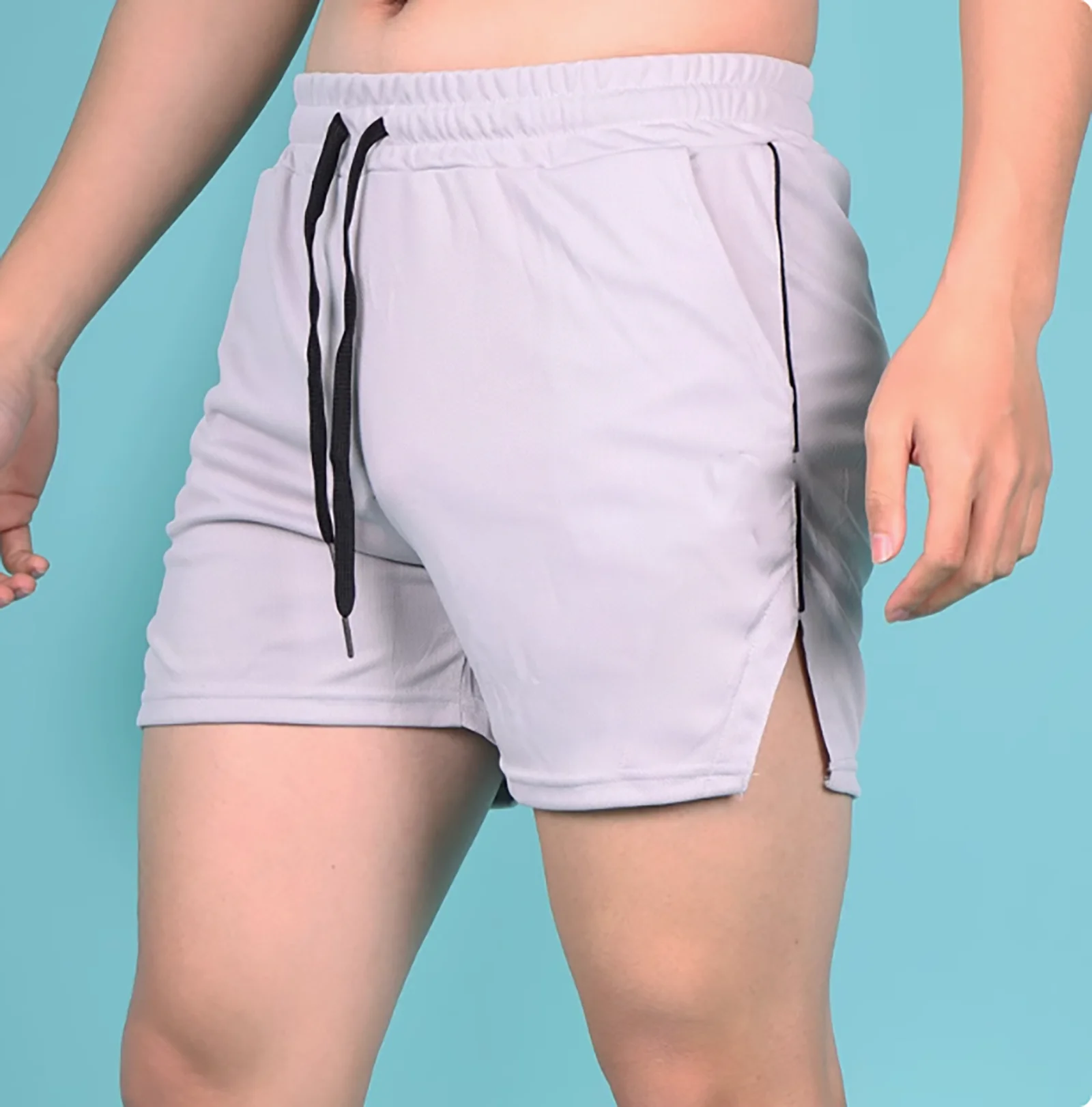 Pantalones cortos de tres pulgadas para hombre, pantalones cortos adelgazantes para pista y campo, correr, maratón, sentadillas deportivas, finos, ultrafinos, de secado rápido, para verano