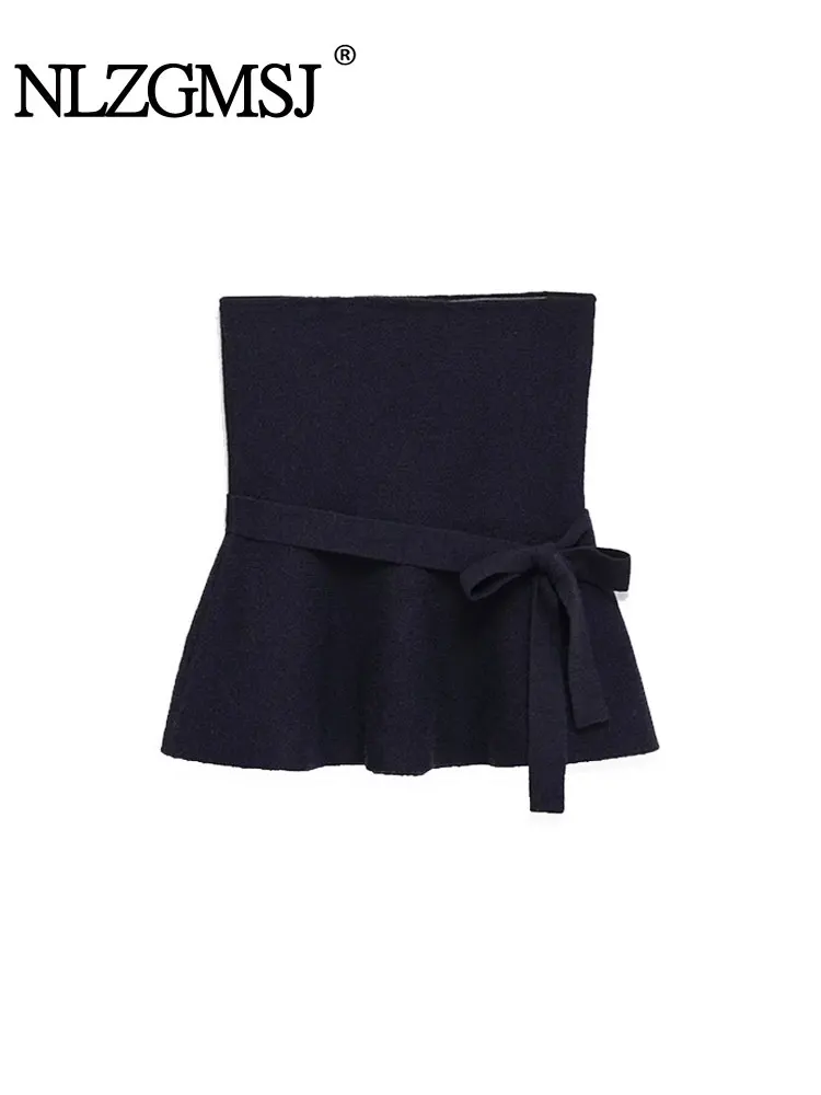 

Nlzgmsj 2026 Sexy Chic Women Top Bow Strapless Vest New Fashion Y2K Girl Streetwear Tops