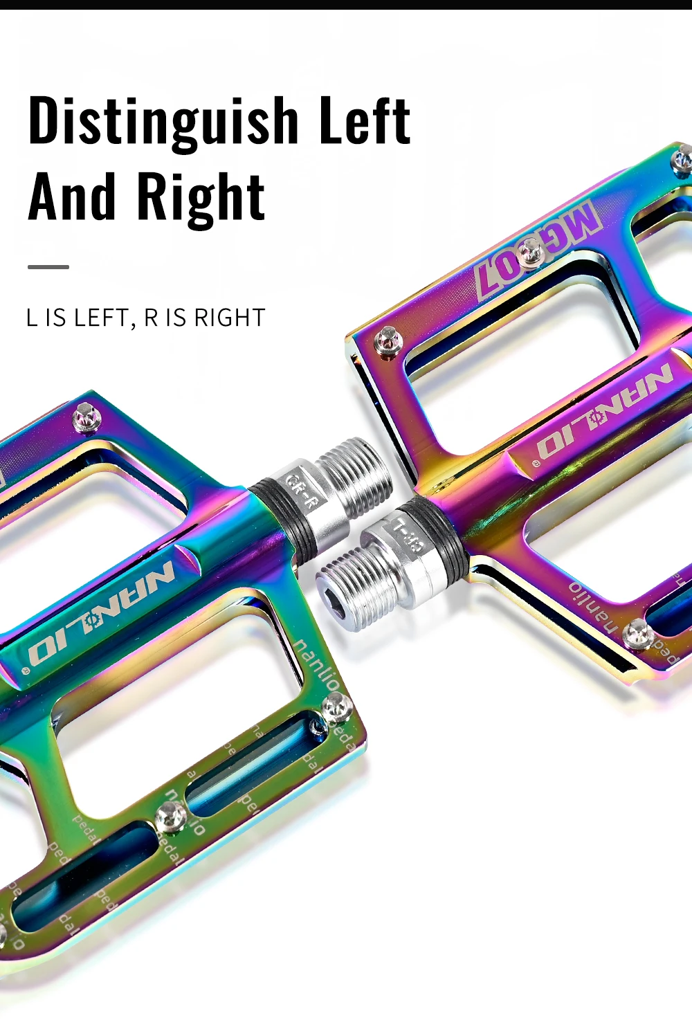 NANLIO MTB Fahrradpedale Ultraleichte Aluminiumlegierung Flachpedale 3 Gedichtete Lager Rutschfest mit Reflektoren Fahrradzubehör – Detail 8