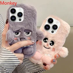 3D Cute Cartoon Funny Cases For Xiaomi Redmi Note 13 Pro 12 11 10 9 S 12S 11S 10S 9S 14C 13C 12C 10A 10C Fluffy Plush Soft Cover