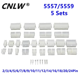 5 Sets 5557/5559 2/3/4/5/6/7/8/9/10/11/12/14/16/18/20/24Pin 4.2mm Pitch Terminal/Housing/Pin Header Wire Connector Adaptor