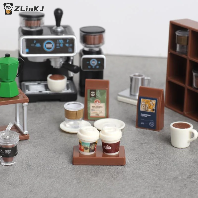 ▶1:12 Dollhouse Miniature Coffee Machine Cup Set Coffee Machine Mixer Machine Model Kitchen Doll Electrical Appliance Model Toys