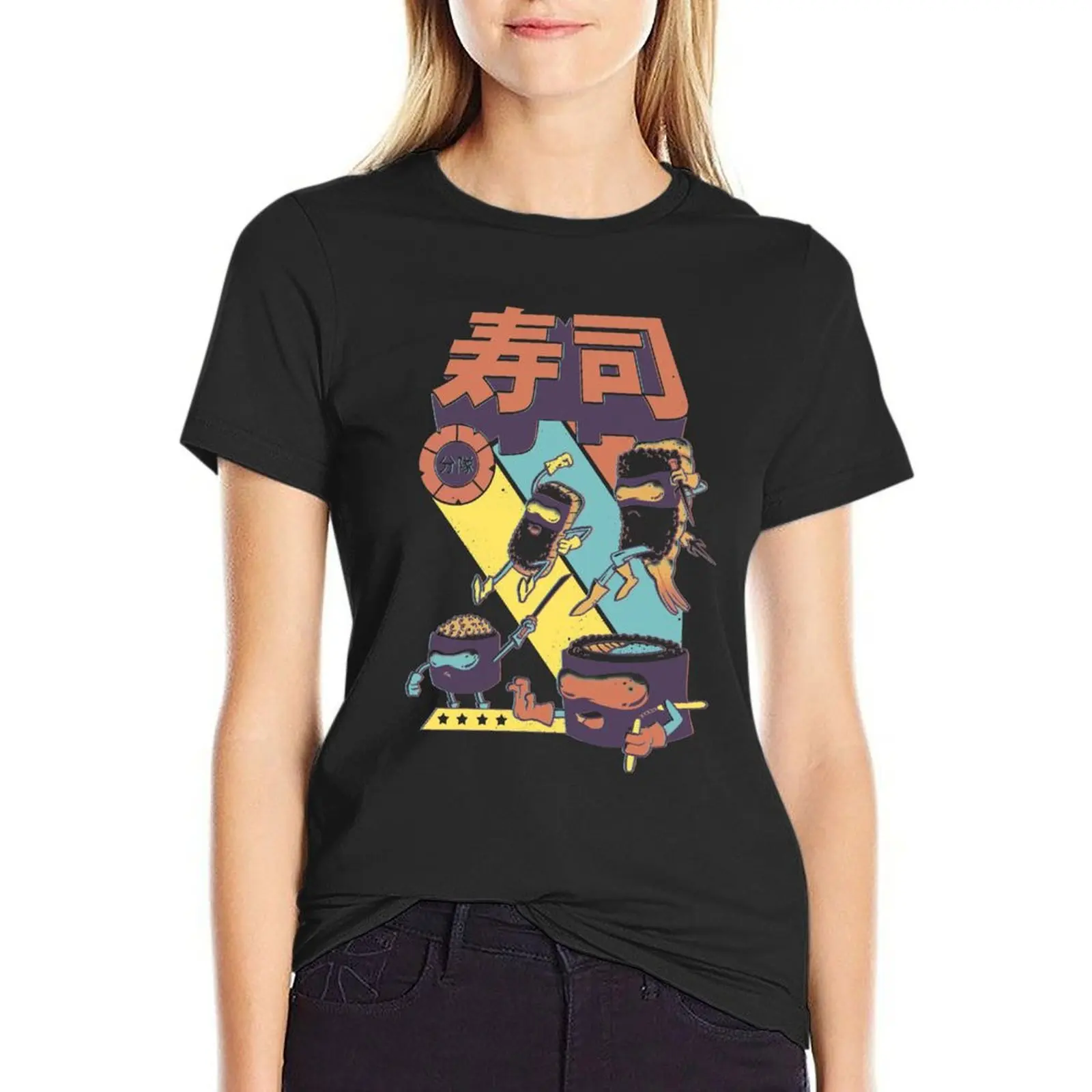 

Sushi Sentai T-Shirt tops lady clothes plus size tops summer clothes Womens clothing