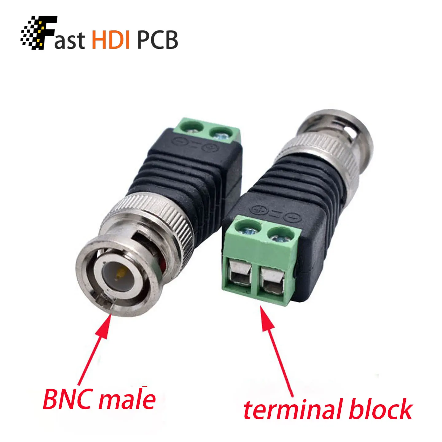 BNC Male Screwless Terminal Connector Green Tool-Free Wire Adapter for CCTV Camera Video Surveillance Security System Coaxial