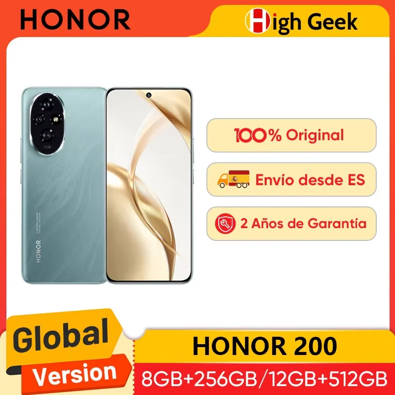 Global Version HONOR 200 5G Smartphone Snapdragon 7 Gen 3 Android 14 6.7'' AMOLED Display 5200mAh Battery Phone