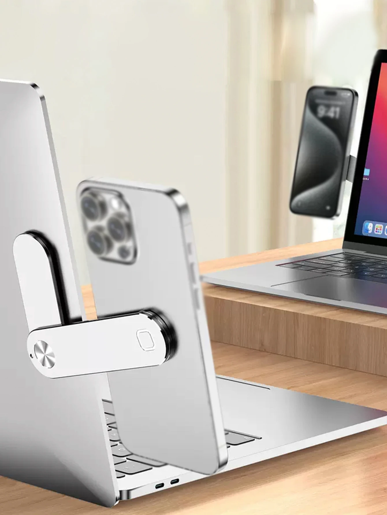 

Magnetic Portable Metal Phone Expansion StandNotebook Expansion Stand, Efficient Office Work