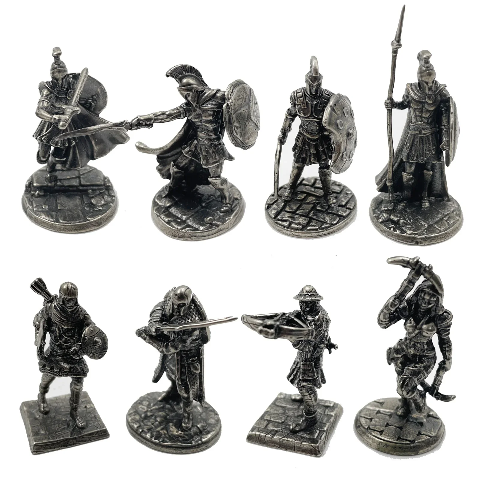 1pcs Ancient Spartan Rome Soliders Figurines Miniatures Vintage Metal Soldiers Model Statue Desktop Car Ornament Auto Decor Gift