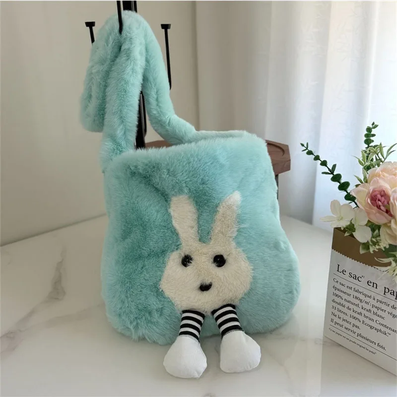 Damen-Umhängetasche aus Kunstfell, weicher Plüsch, Damen-Tragetasche, flauschige Umhängetasche, Designer-Damen, Reisen, Einkaufen