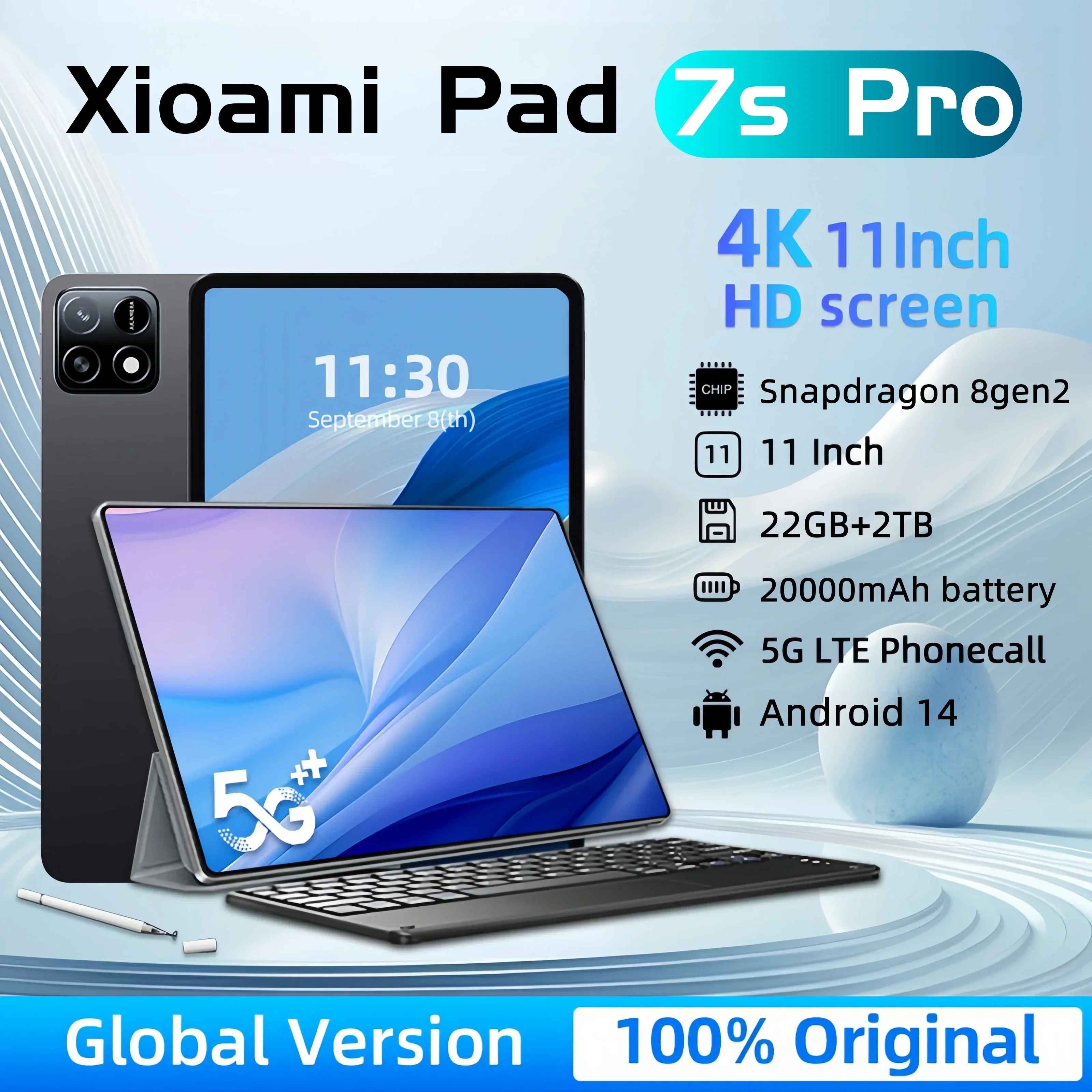

Pad 7 PRO Global Version 11INCH Tablet Android 14 22GB 1TB 2TB 20000mAh 5G Dual WiFi Phone Call Google Play Portable Tablet PC
