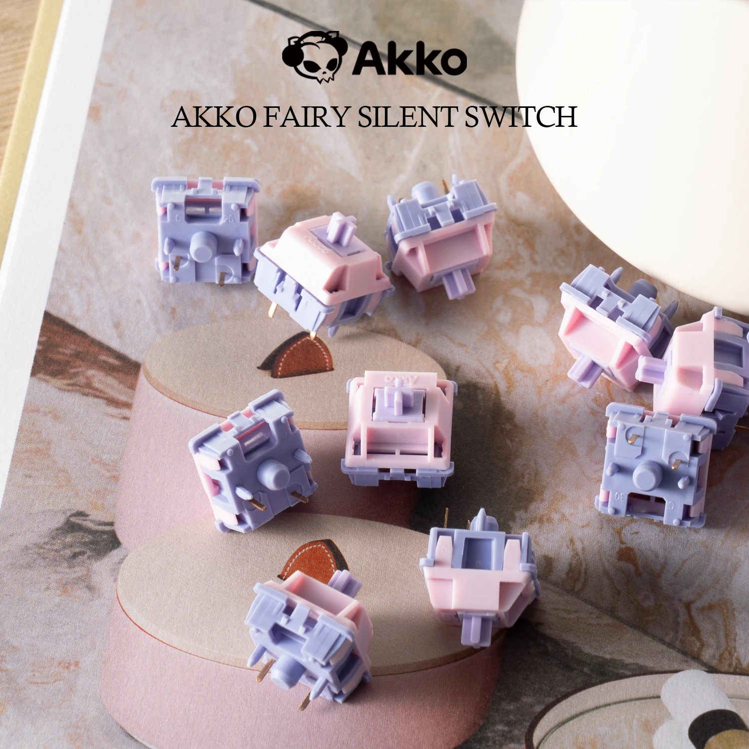 Akko Fairy Switch 5 Pin 50gf Linear Silent Switches For MX Mechanical Keyboard  Suitable for Office Typing(45pcs)