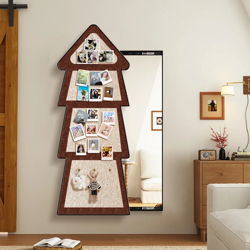 

Push-pull hidden dressing mirror painting full-body mirror DIY felt board photo wall can block the entrance fitting mirror