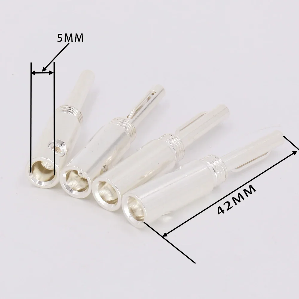 8pcs/lot High Quality Silver plated Banana plug adapter HIFI Connectors