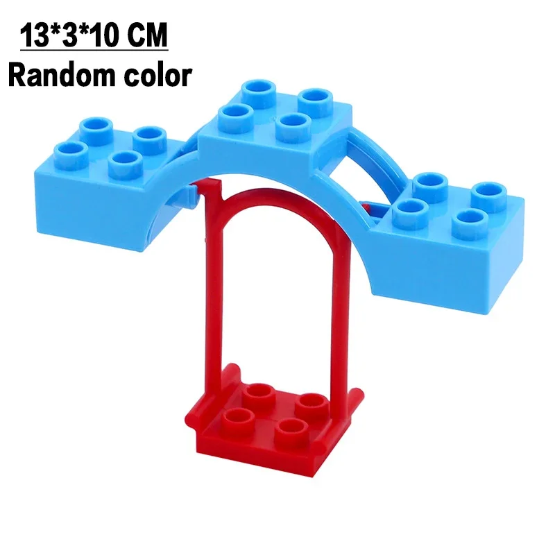 Big Building Blocks Playground Spin Parts Educational Creative Slide Swing Ladde Seesaw Compatible Bricks Children Toy Kid Gifts