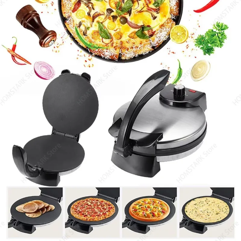 Household 1500W Electric Roti Maker, Uniform Heating Non-Stick Plate, Adjustable Firepower for Tortilla Quesadilla Crepe Baking