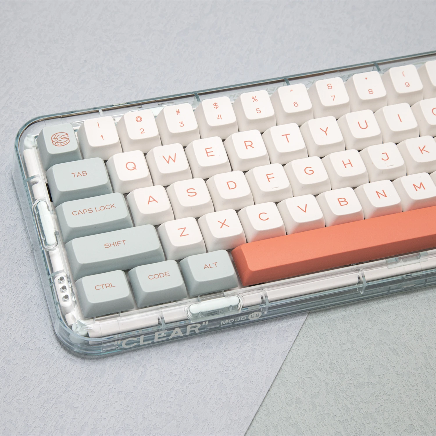 Salmon themed keycaps 135 Keys MDA Profile PBT Dye Sublimation Keycaps for MX Switch Fits 61 64 68 87 96 104 Mechanical Keyboard