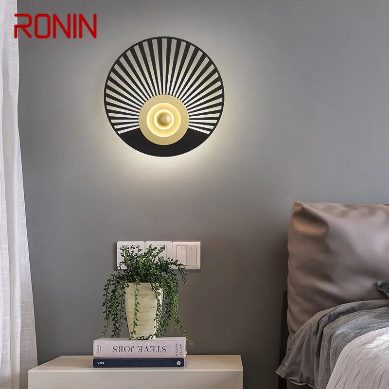 RONIN lampu dinding Modern LED, lampu dinding Nordik kreatif sederhana untuk dekorasi rumah ruang tamu kamar tidur samping tempat tidur