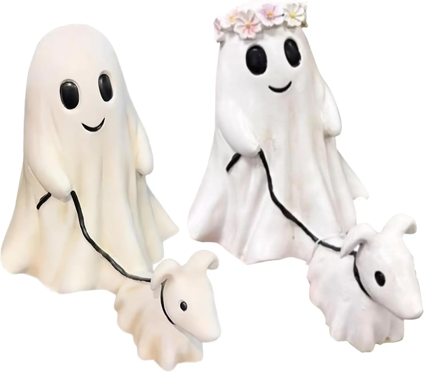 Spooky Ghost Walking Dog Statue for Halloween,Indoor Outdoor Ghost Dog Decor,5.9 Inch Figurine,Great Gift for Family Friends