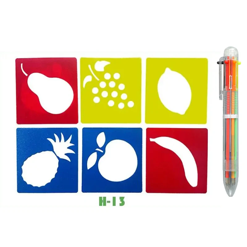 DIY Cartoon Shape Drawing Stencils for Educational Art