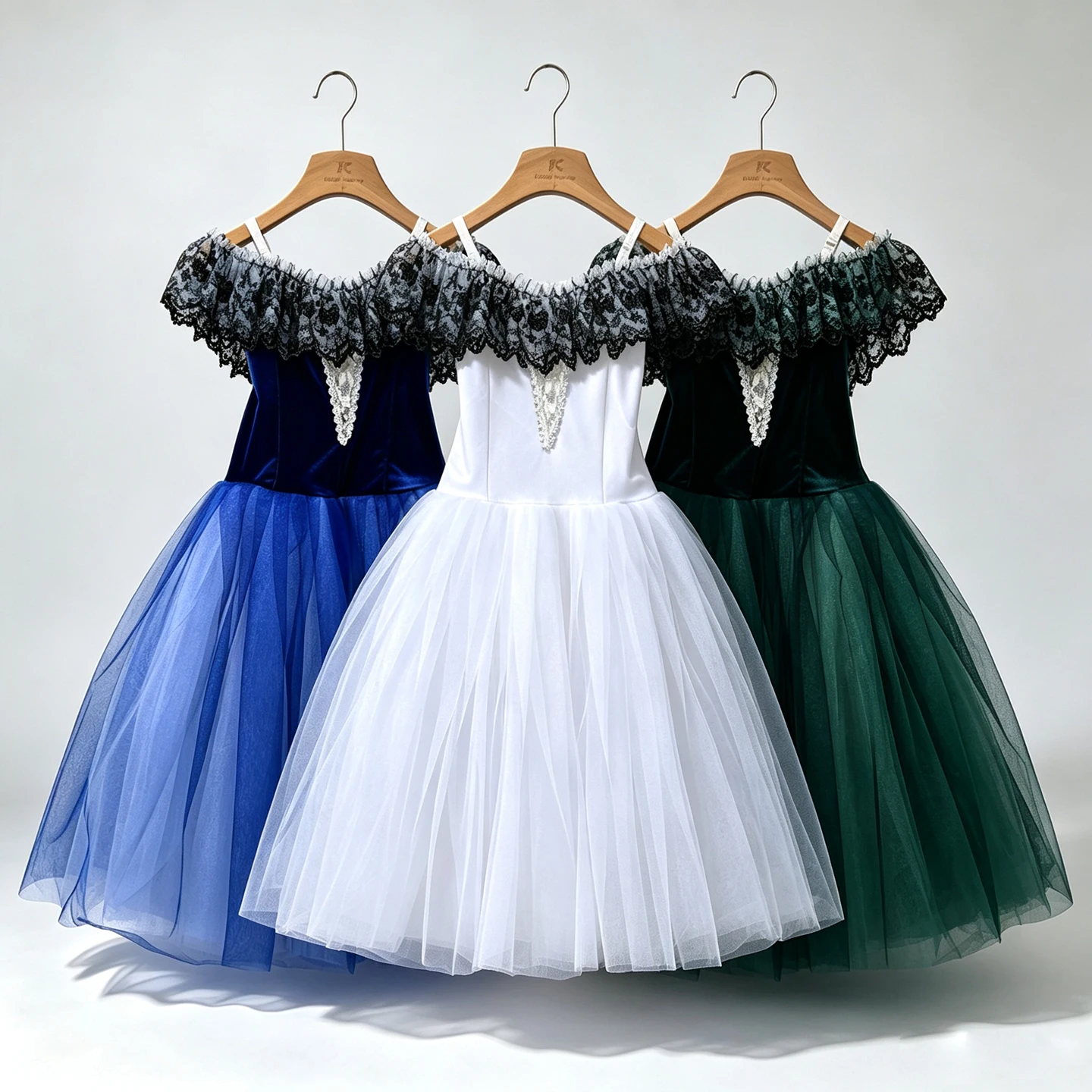 Off Shoulder Ivory Romantic Ballet Tutu Skirt Girls Women Stage Performance Dance Costumes Group Dance Dresses