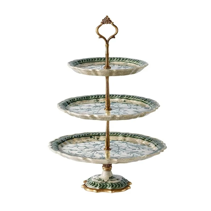 

Design star hotel club with ulterior motives, villa wedding luxury copper three-story party, dinner coffee tea tray metal fruit