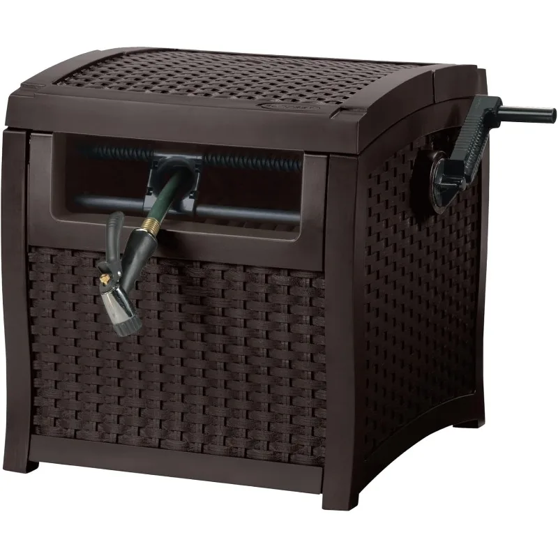 

Катушка для шланга с направляющей для шланга Smart Trak, герметичное соединение, прочная конструкция из смолы, грузоподъемность шланга 225 футов, коричневый, Mad