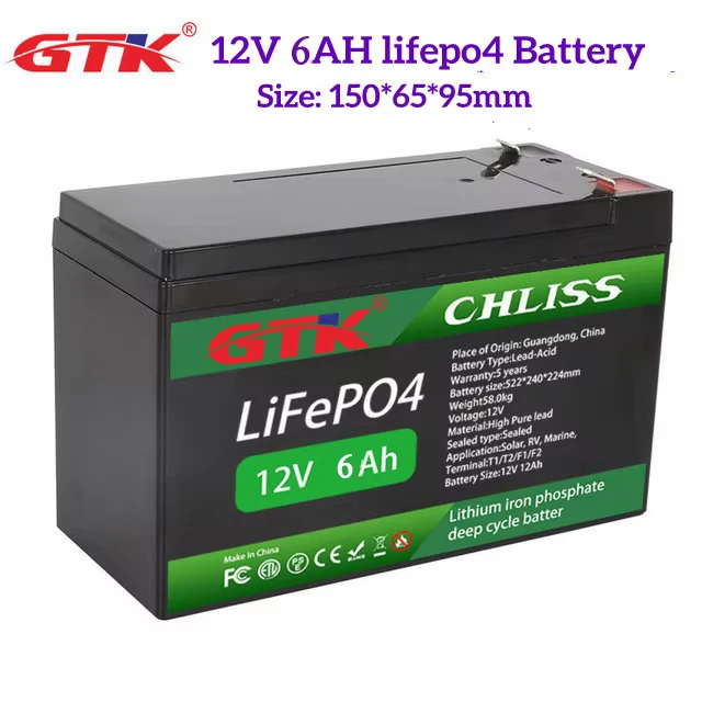 GTK 12V 6AH 20AH 30AH 50AH 100AH 200AH 300AH リチウムリン酸鉄