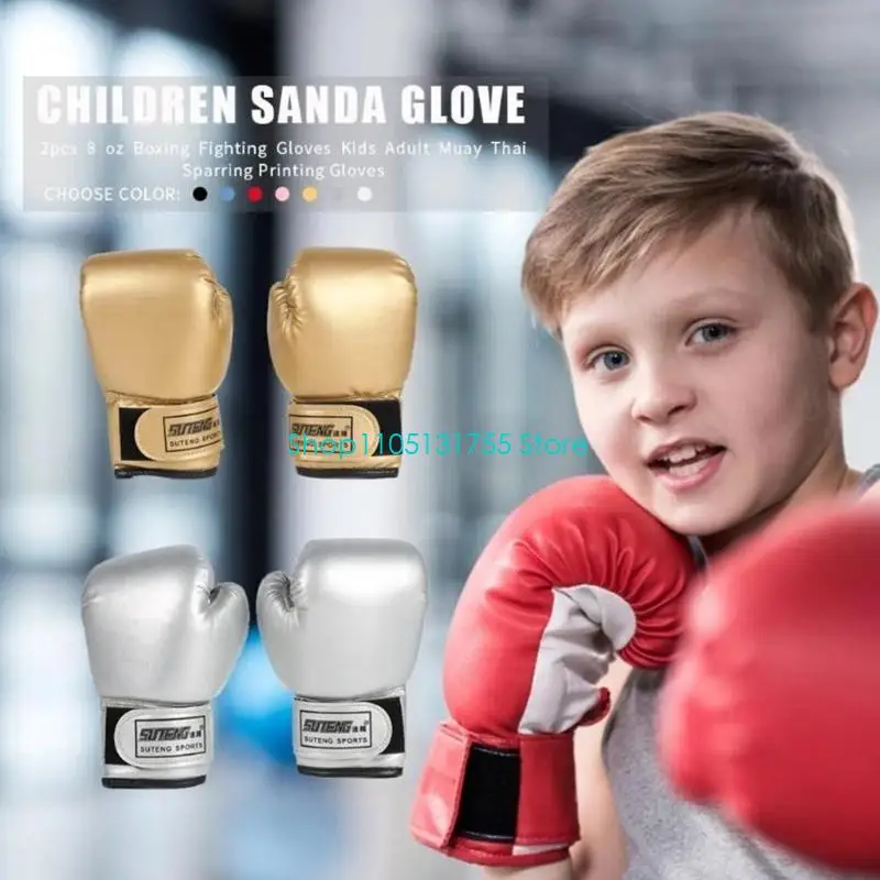 

K0EF 3-10 Yrs Kids Boxing Gloves for Kids Children Youth Punching Bag Kickboxing Muay Thai Mitts MMA Training Sparring Gloves