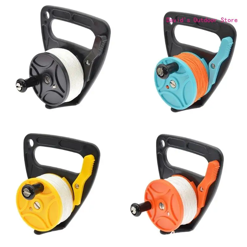 

Scubas Diving Reel with Thumb Stoppers and 150ft High Visibility Line Easy to Use X3UA