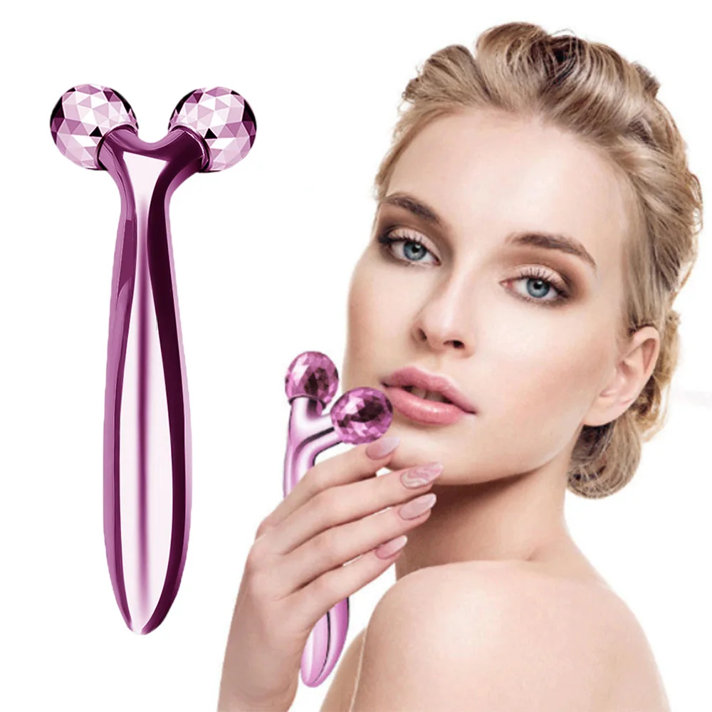 Facial Massager Lift Face 3D Roller Thin Body Massage Tool Y Shape Skin Care Anti Cellulite Massager 360 Rotate for Back Neck