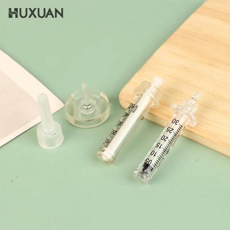 5pcs 0.5ml/0.3ml Disposable Syringe Ampoule Head Needles Sterile Package No Needle Lip Filler Syringes For Hyaluronic Pen