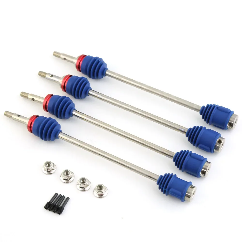 4pcs Metal Steel Front and Rear Driveshaft CVD Drive Shaft 5451R for 1/10 Traxxas E-Revo/E-Maxx/T-Maxx/Revo RC Car Upgrade Parts