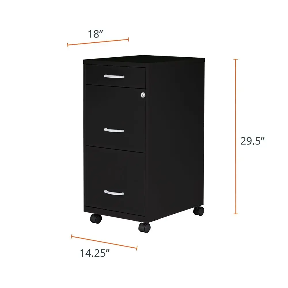 

LYS SOHO Box File File 3Drawer Mobile File Cabinet, Black