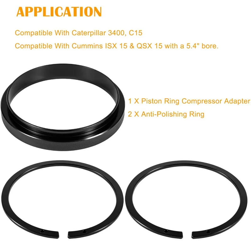 5299448 Piston Ring Compressor Adapter & Anti-Polishing Ring Fit for Cummins ISX 15 & QSX 15 Piston Ring Compressor 5.4