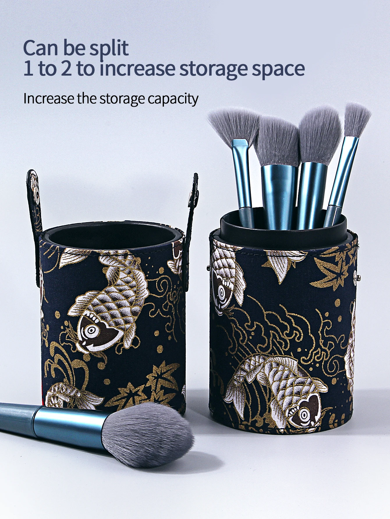 Porte-pinceau de maquillage portable avec couvercle, étui de voyage, rangement pour pinceaux de maquillage, E27