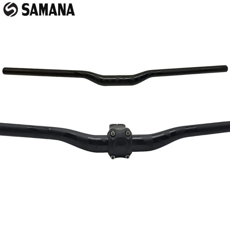 SAMANA Carbon Fiber Handlebar MTB Bicycle Handlebars for Stem 31.8mm Bike Bars Parts 580mm - 760mm