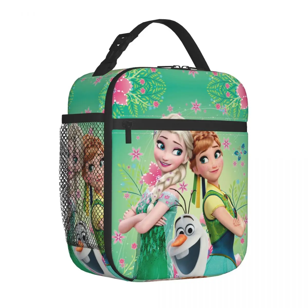 Custom Cartoon Frozen Princess Lunch Bag Thermal Cooler Insulated Lunch Box for Work Office Picnic Food Portable Tote Bags