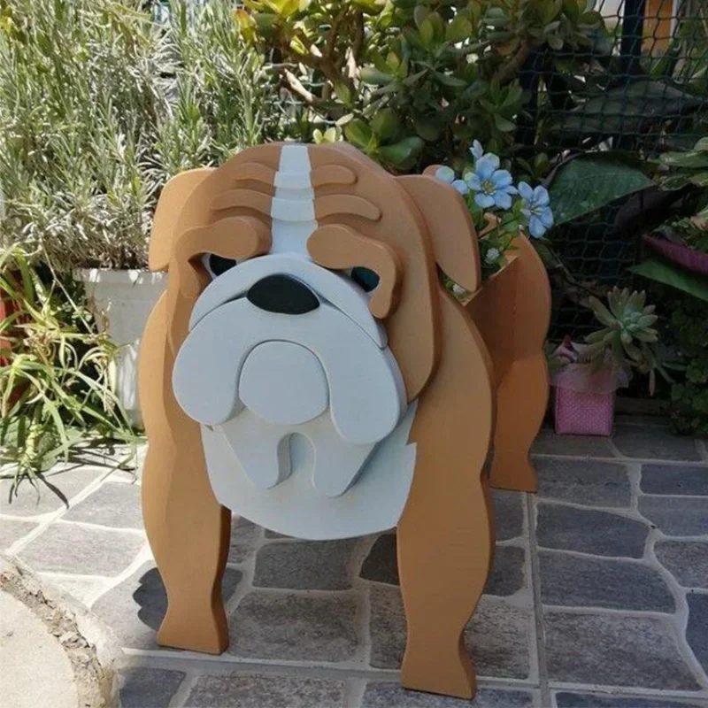

New Garden Flower Pot Dog Planter Schnauzer Bulldog Poodle Corgi Yorkshire Garden Pots DIY PVC Flower Planter Cartoon Home Decor