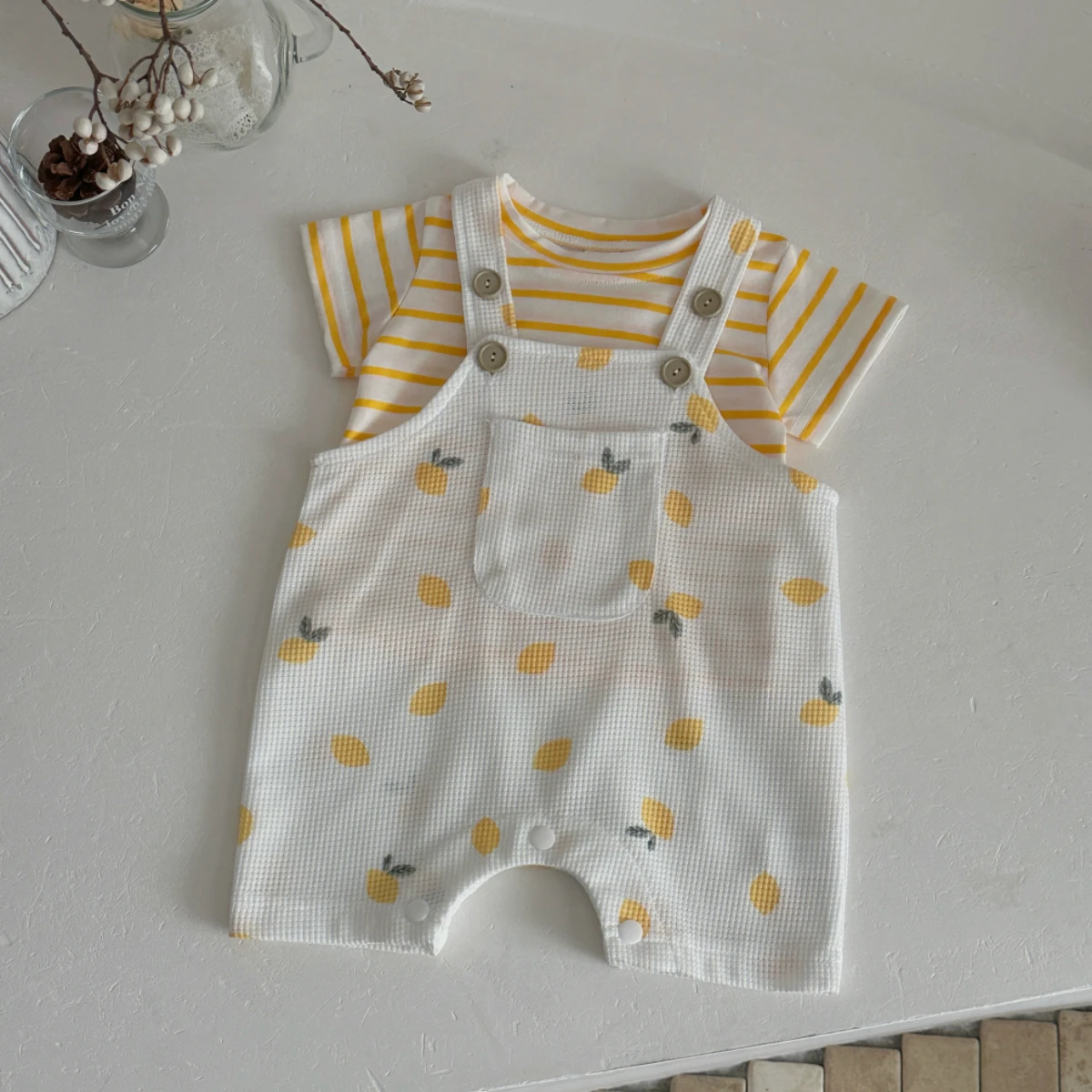 

New Summer Newborn Clothes Kids Baby Girls Rompers New Kids Baby Girls Lemon Baby Rompers Clothes