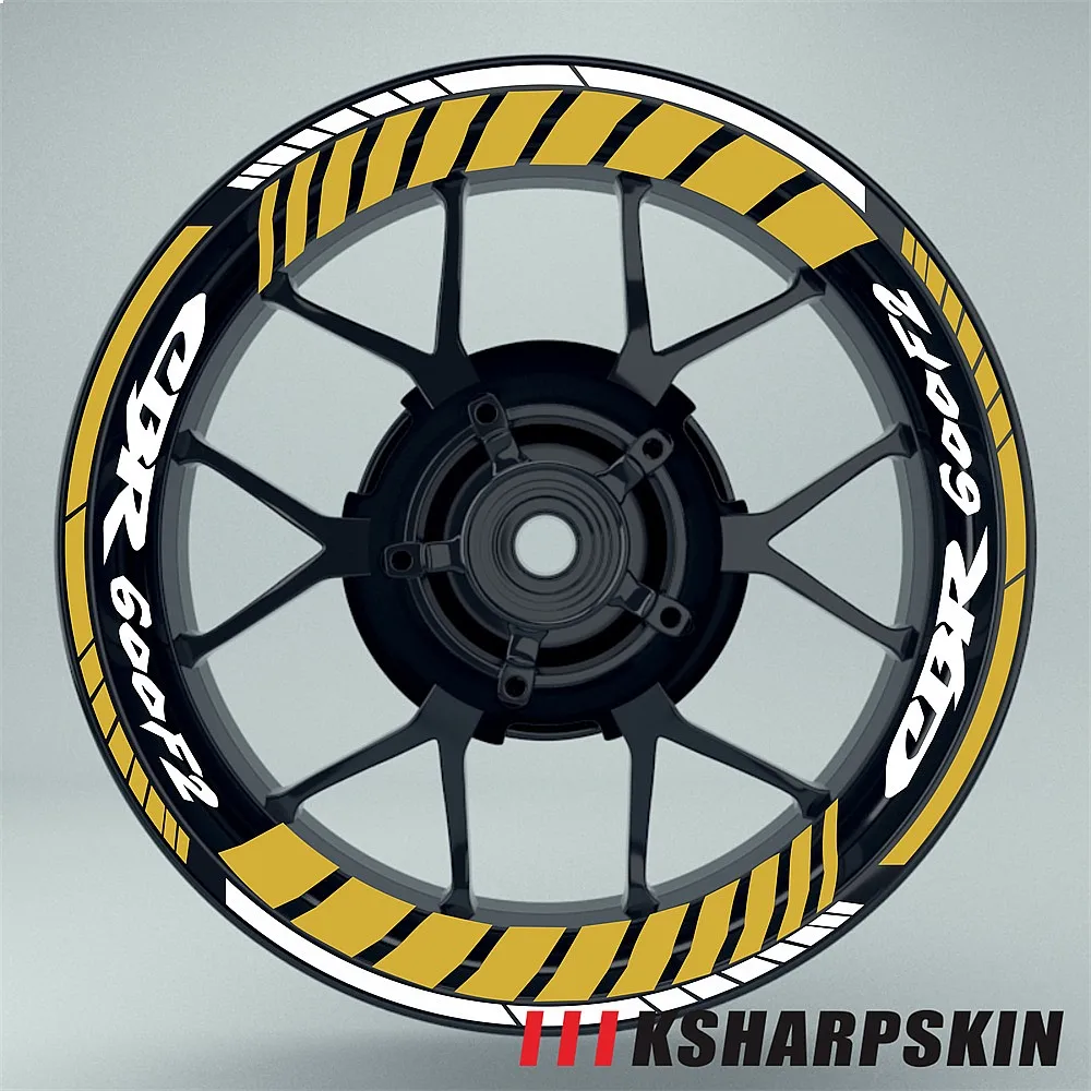 Multiple Color Waterproof Reflective Motorcycle Tire Wheel Logo Stickers Decals for HONDA CBR600F2