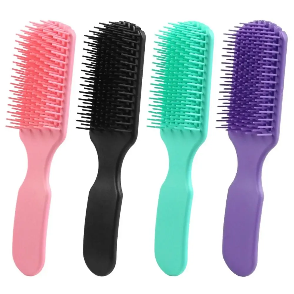 Body Hollow Shape 9-Claw Hair Styling Comb Comfortable Pure Color Scalp Massage Round Comb Teeth Hairbrush