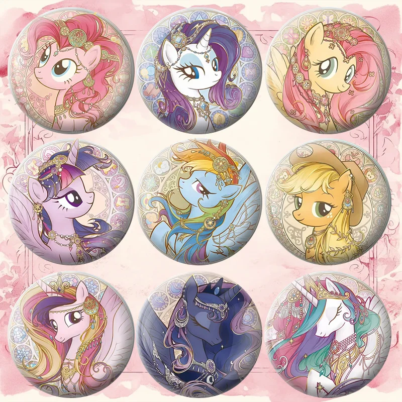

Little Pony Badge Purple and Soft and Rare Becky Peripheral Cosmic Princess Tinplate Children's Badge Pendant Accessories Anime