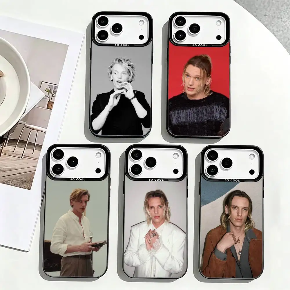Funda para Teléfono Star Jamie-E Campbell Bower para iPhone 17, 16, 15, 14, 13, 12, 11 Plus, Pro Max, XS, Funda Plateada Colorida