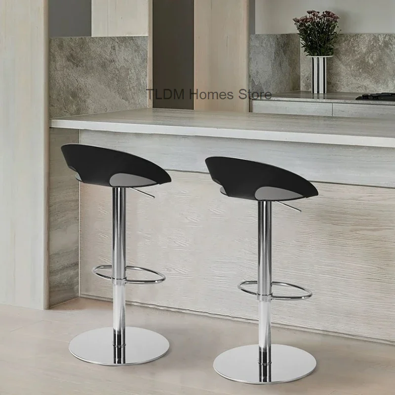 

Designer Nordic Bar Chairs Stool Adjustable Simple Silver Minimalistic Bar Chair Salon Kitchen Tabourets De Bar Accessories