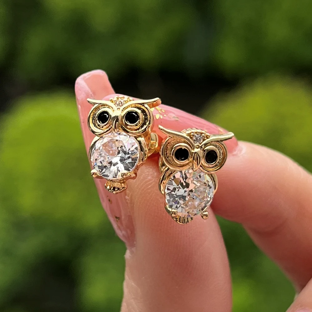 CAOSHI Sweet Lady Owl Earrings Female Delicate Gift Shiny Crystal Jewelry for Daily Life Exquisite Design Accessories for Women