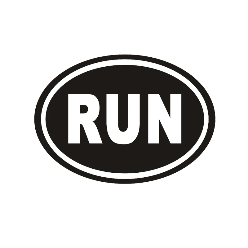 RUN, 8k, 13.1, Oval Running Triathlon Decal Car Window Running Race Marathon Vinyl Sticker (5\