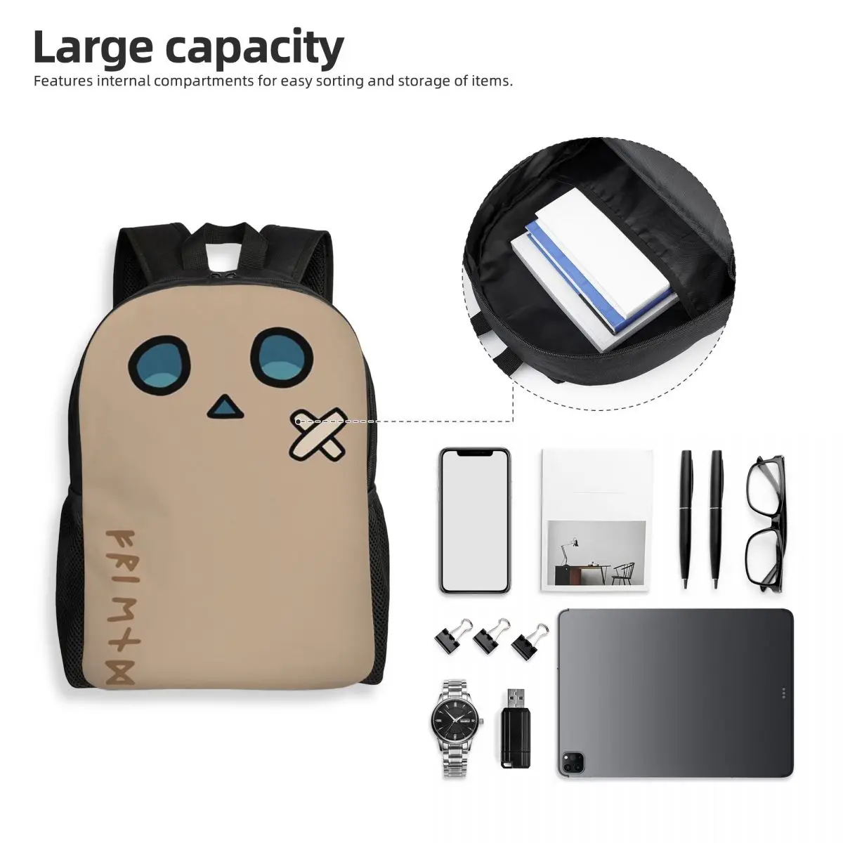 Hololive การผลิต Fictitious Virtual Youtuber Vtuber Nanashi Mumei Mascot กระเป๋าเป้สะพายหลัง Daypack BookBag กระเป๋าโรงเรียนไหล่กระเป๋า