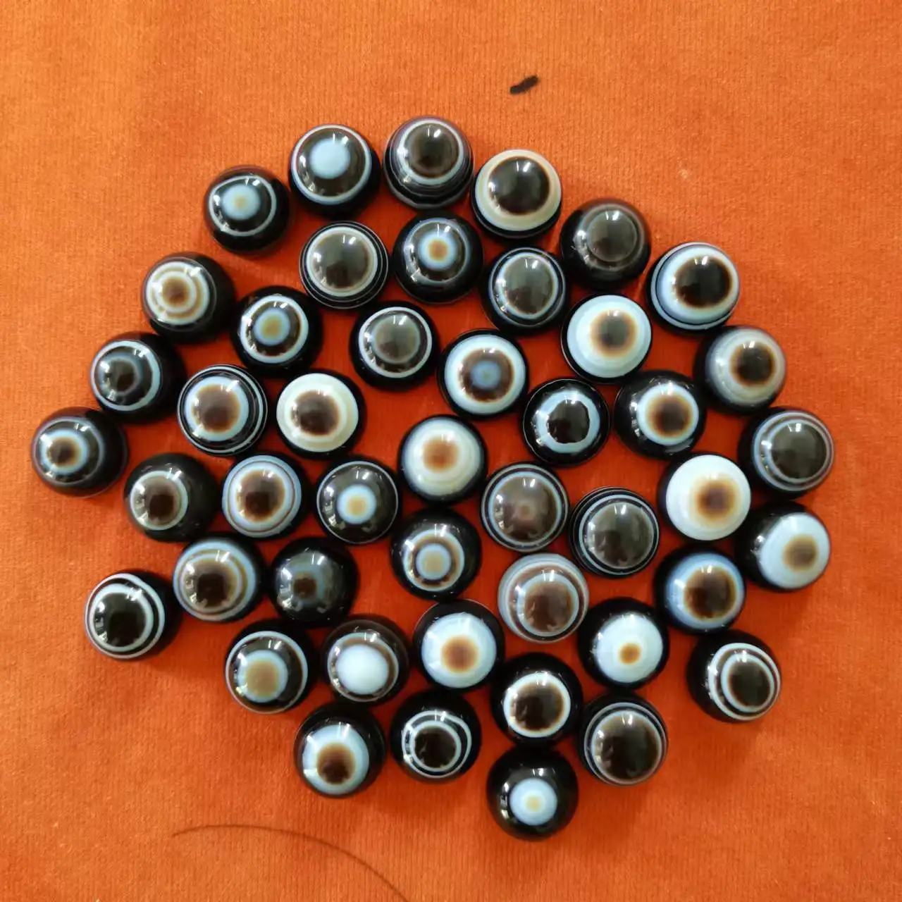 10pcs/lot 10MM boutique preferred round natural stone one eye dzi sheep plate bead agate glossy accessories gem jewelry amulet